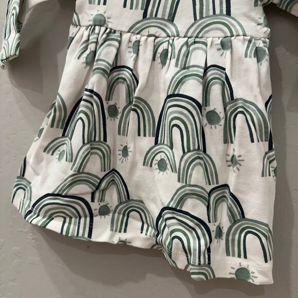 NWT Kate Quinn Sea Pine Blue Rainbow Long Sleeve Ruffle Dress - Picture 4 of 9